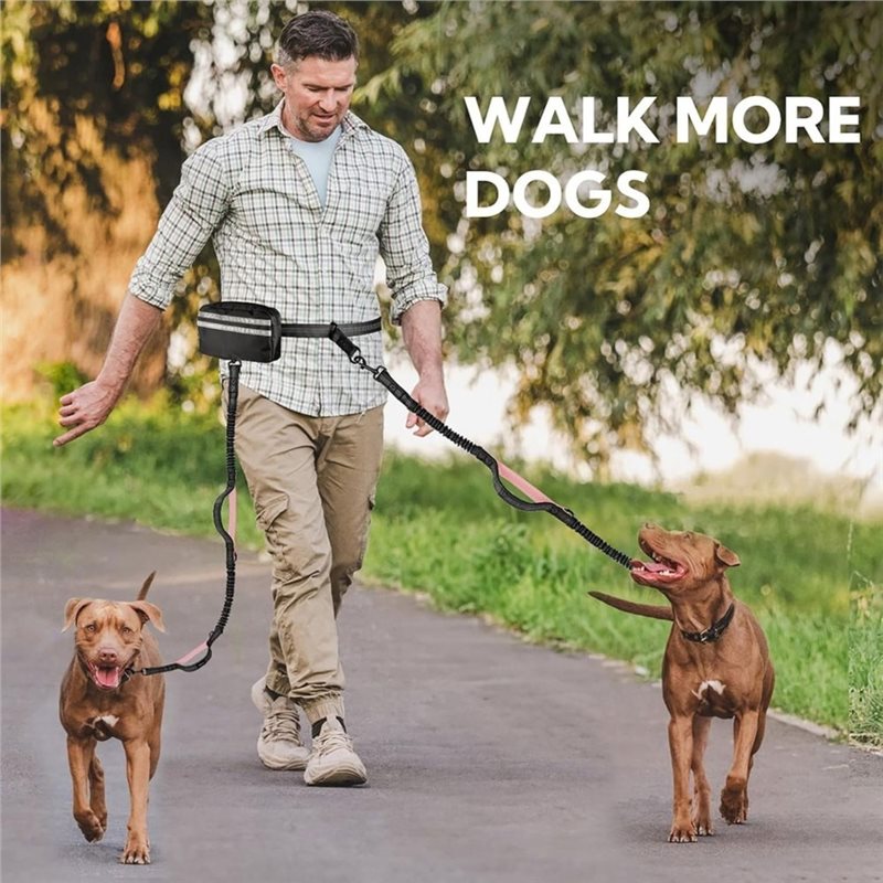 Hands Free Dog Running Leash Waist Belt - B-Est Fermuarlı Köpek Tasması Çantası, Eller