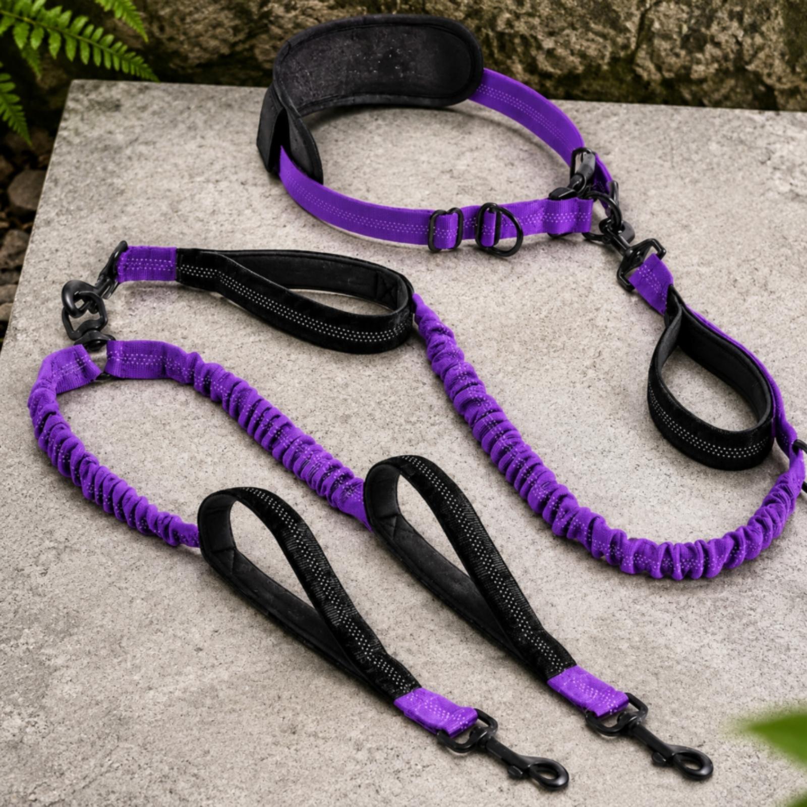 Hands Free Dog Running Leash Waist Belt - Çift Başlıklı Tasma, Eller Serbest Köpek