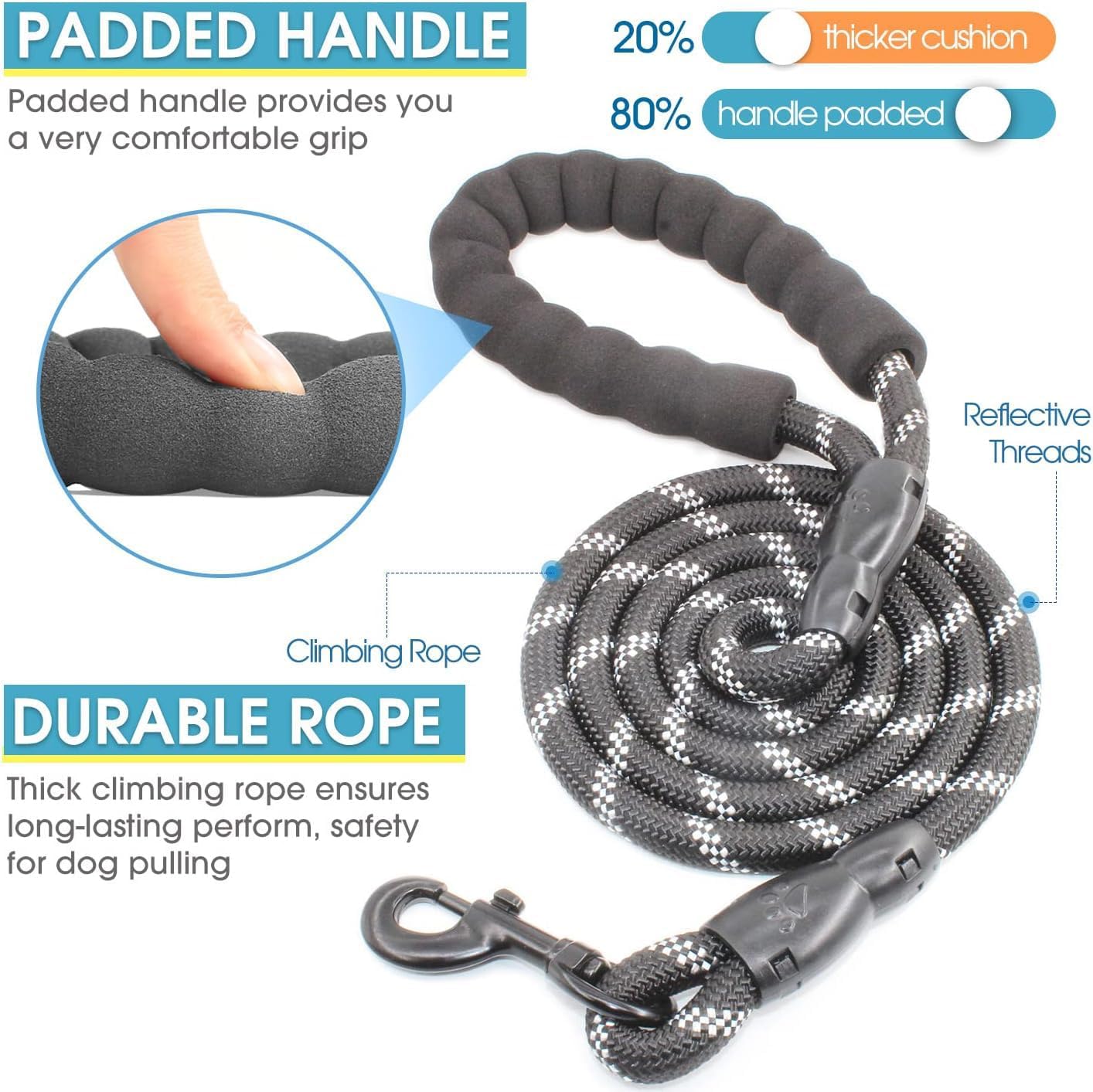3 Köpek Tasması Dolaşmayan, Ağ - Bungee Dog Leash Shock Absorbing incelemesi ve fiyatı