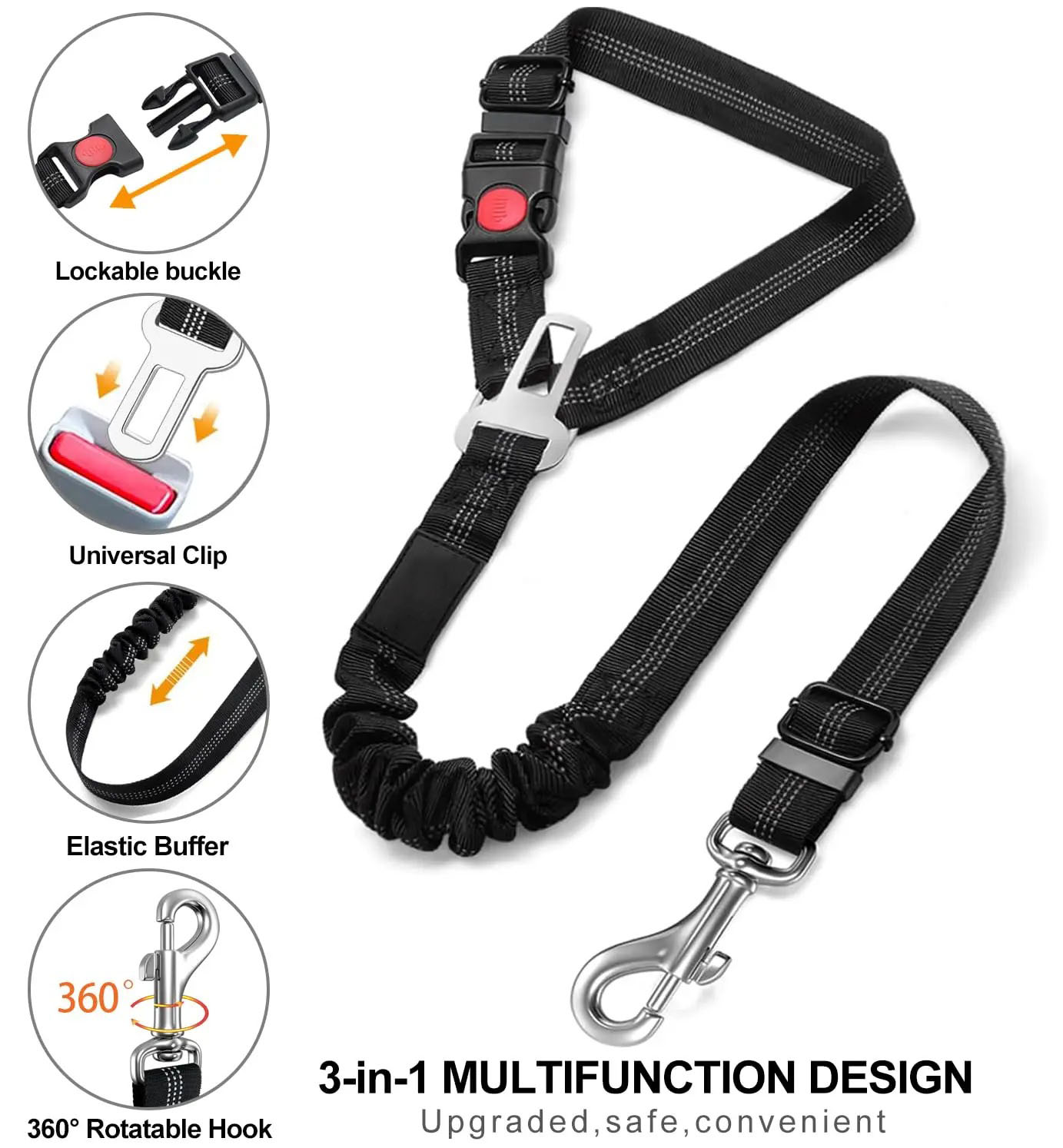 2'si 1 Arada Köpek Emniyet Kem - Bungee Dog Leash Shock Absorbing incelemesi ve fiyatı