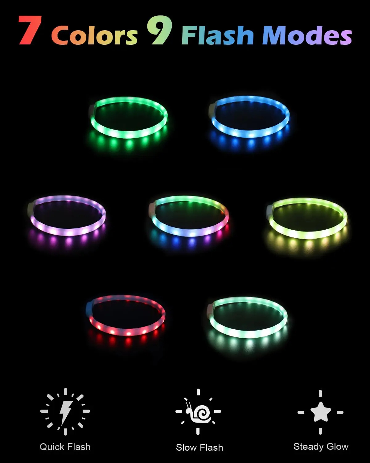 RGB Discolor Parlayan Yaka Köp - Led Dog Collar Glowing Rechargeable Usb incelemesi ve fiyatı
