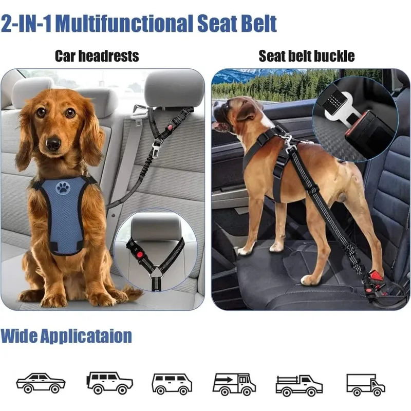 2'si 1 arada Ayarlanabilir Yan - Dog Seat Belt Harness Safety Tether incelemesi ve fiyatı