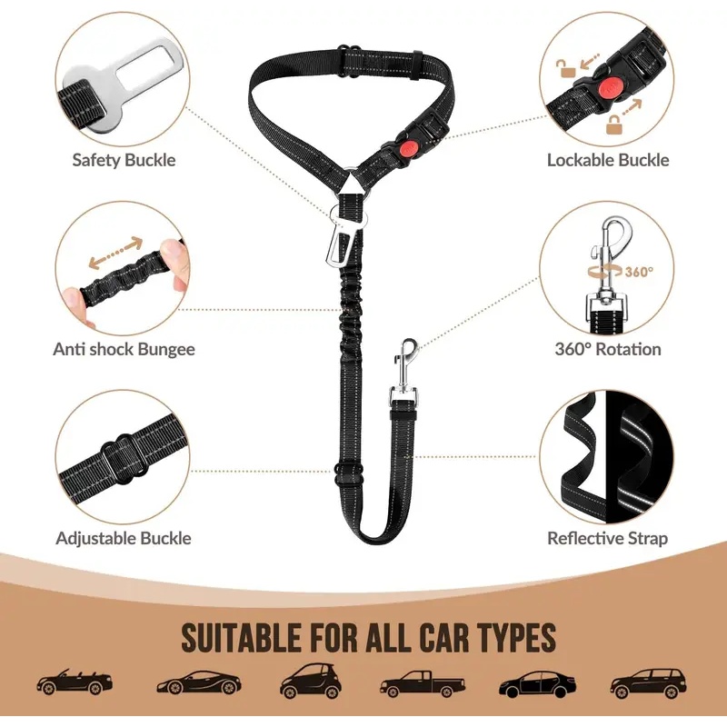 Araba İçin Köpek Emniyet Kemer - Dog Seat Belt Harness Safety Tether incelemesi ve fiyatı